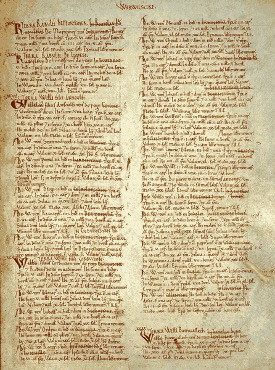 Eine Seite aus dem Domesday Book von 1085